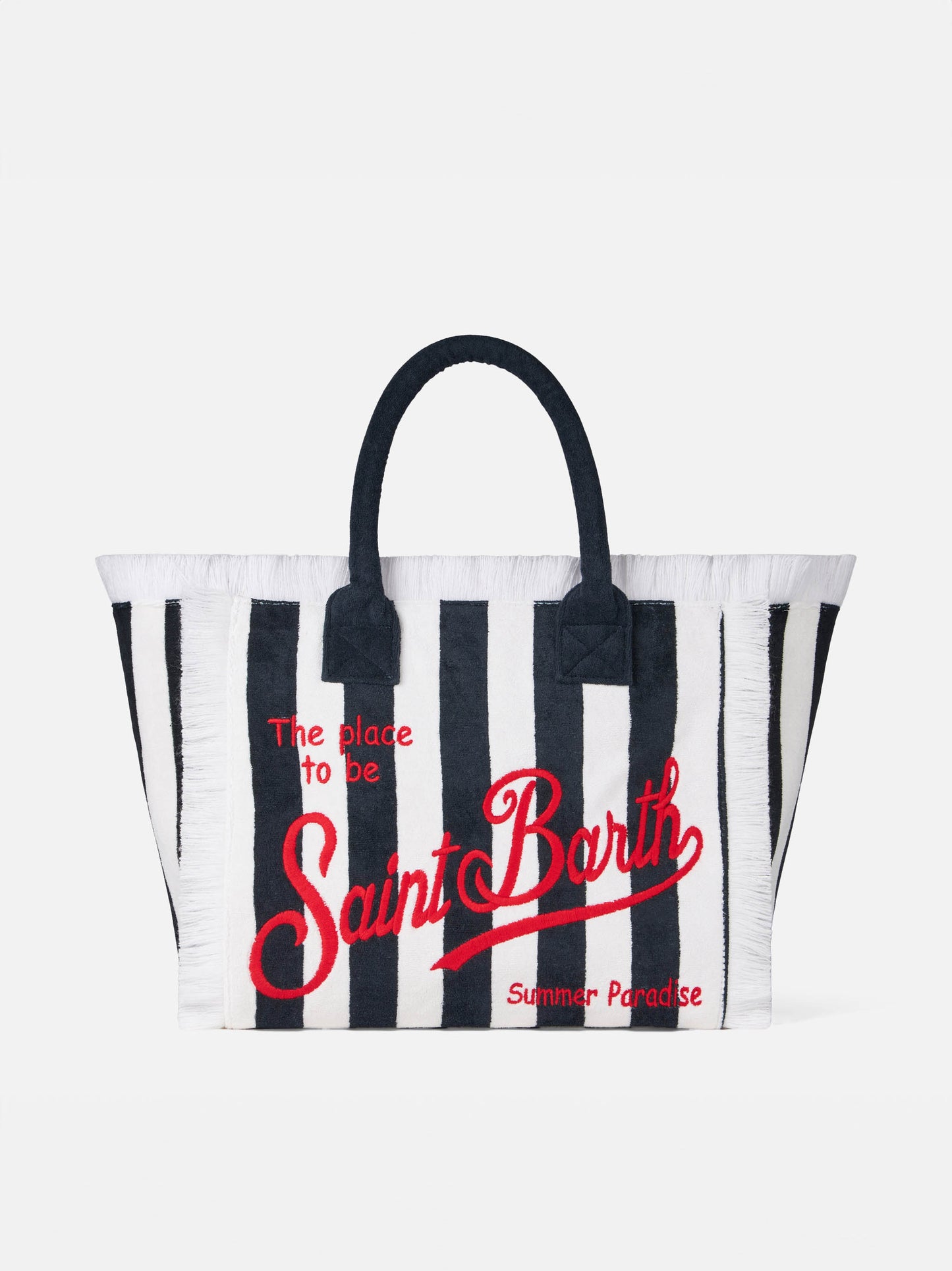 Vanity terry shoulder bag with Saint Barth embroidery