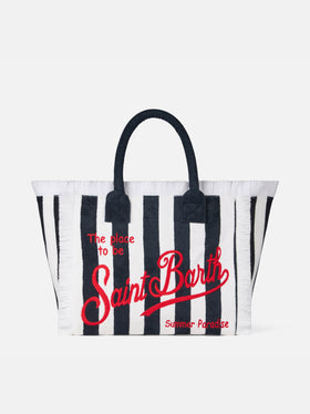 Vanity terry shoulder bag with Saint Barth embroidery