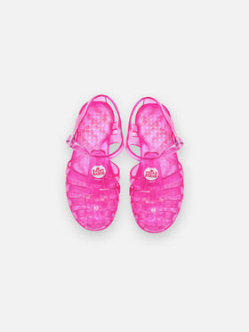 Sandali Jelly rosa fluo da bambina
