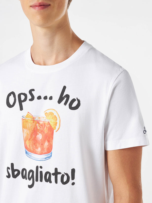 T-shirt da uomo in cotone con stampa bevanda Sbagliato