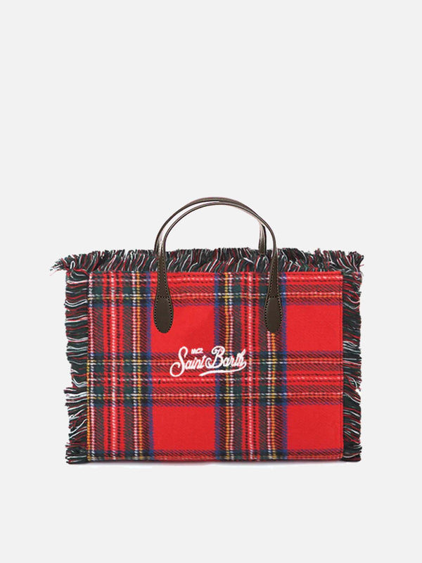 Borsa Colette in tartan rosso lanoso