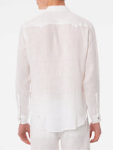 Man white linen shirt