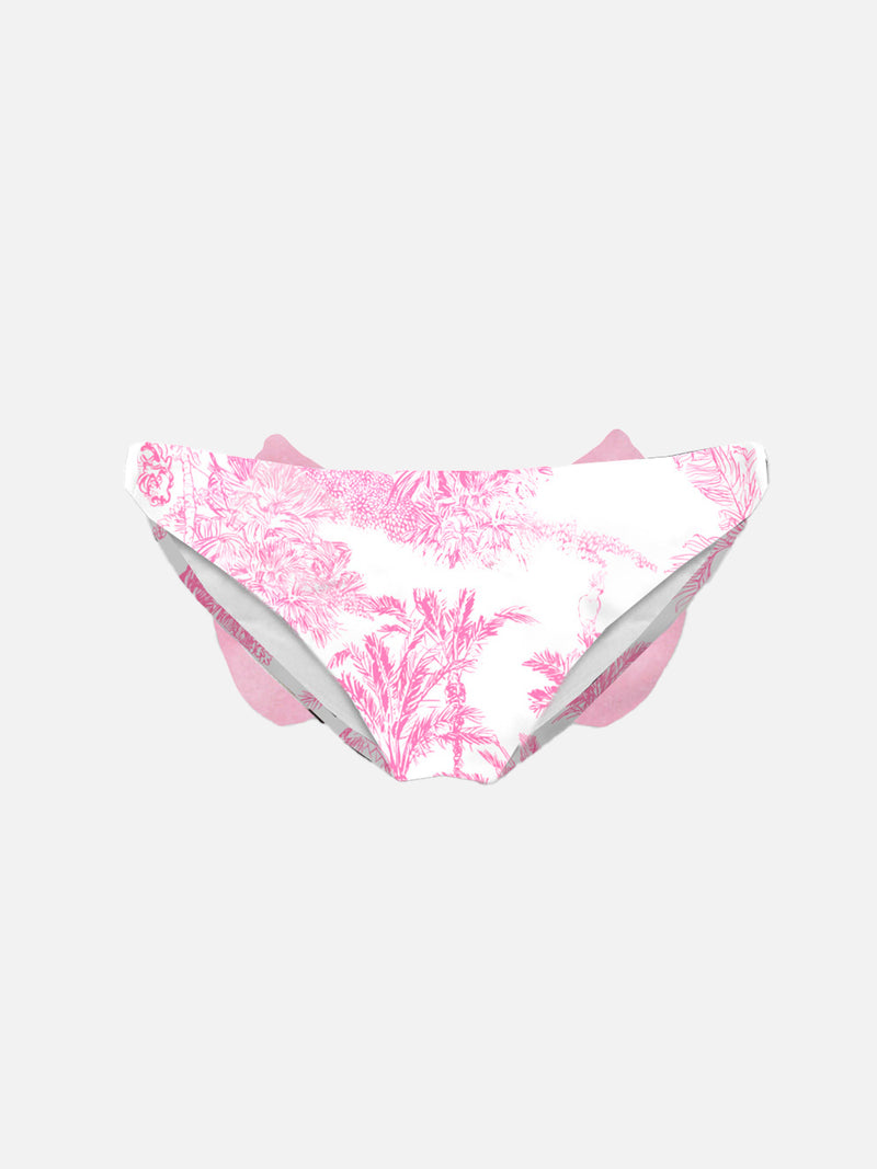 Girl swim briefs with jungle print