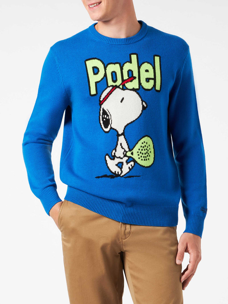 Rundhalspullover für Herren mit Snoopy-Padel-Jacquard | SNOOPY – ©PEANUTS SPECIAL EDITION