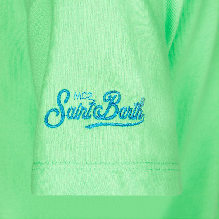 T-shirt da bambino in cotone verde con stampa Snoopy | EDIZIONE SPECIALE PEANUTS™