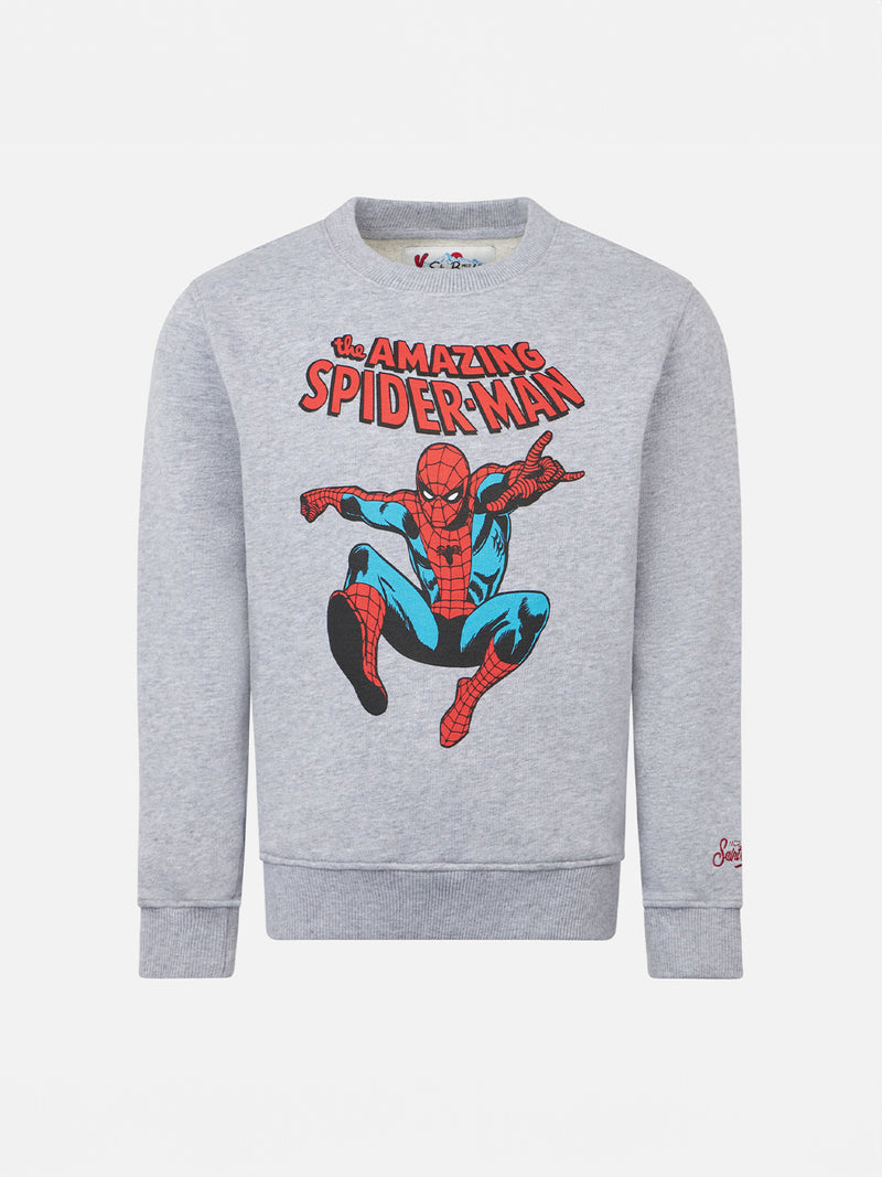 Graues Jungen-Sweatshirt mit Rundhalsausschnitt und Spiderman-Aufdruck | MARVEL-SONDERAUSGABE