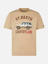 Herren-T-Shirt aus schwerer Baumwolle mit St. Barth Countryland-Aufdruck