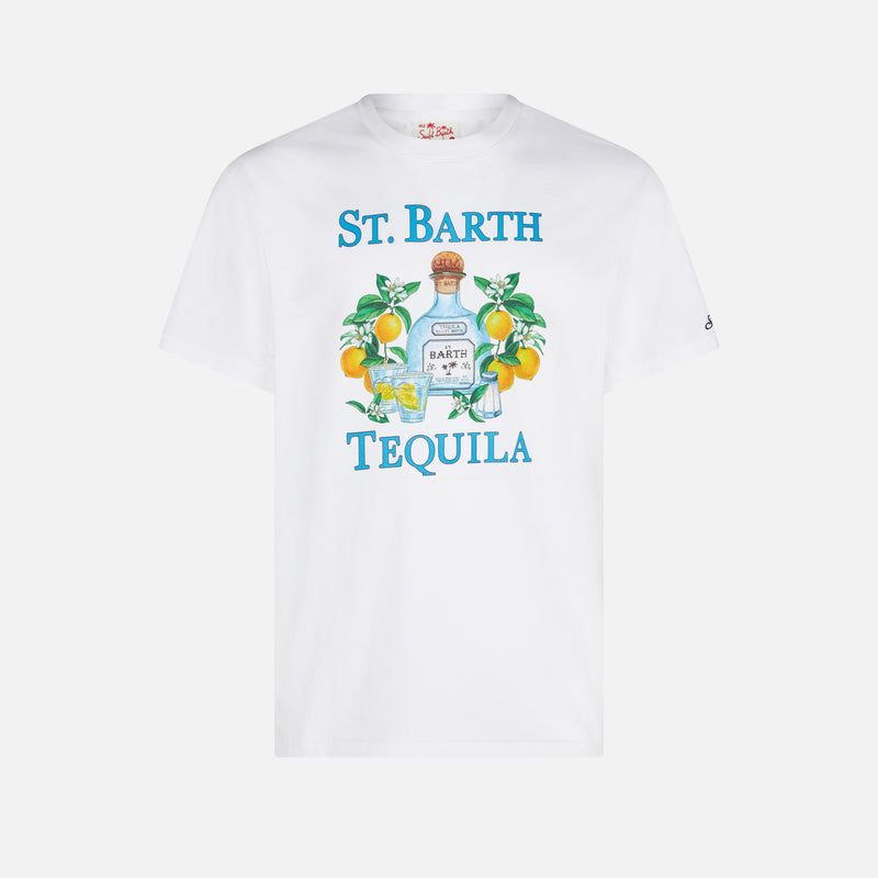 Man cotton t-shirt with St. Barth Tequila print