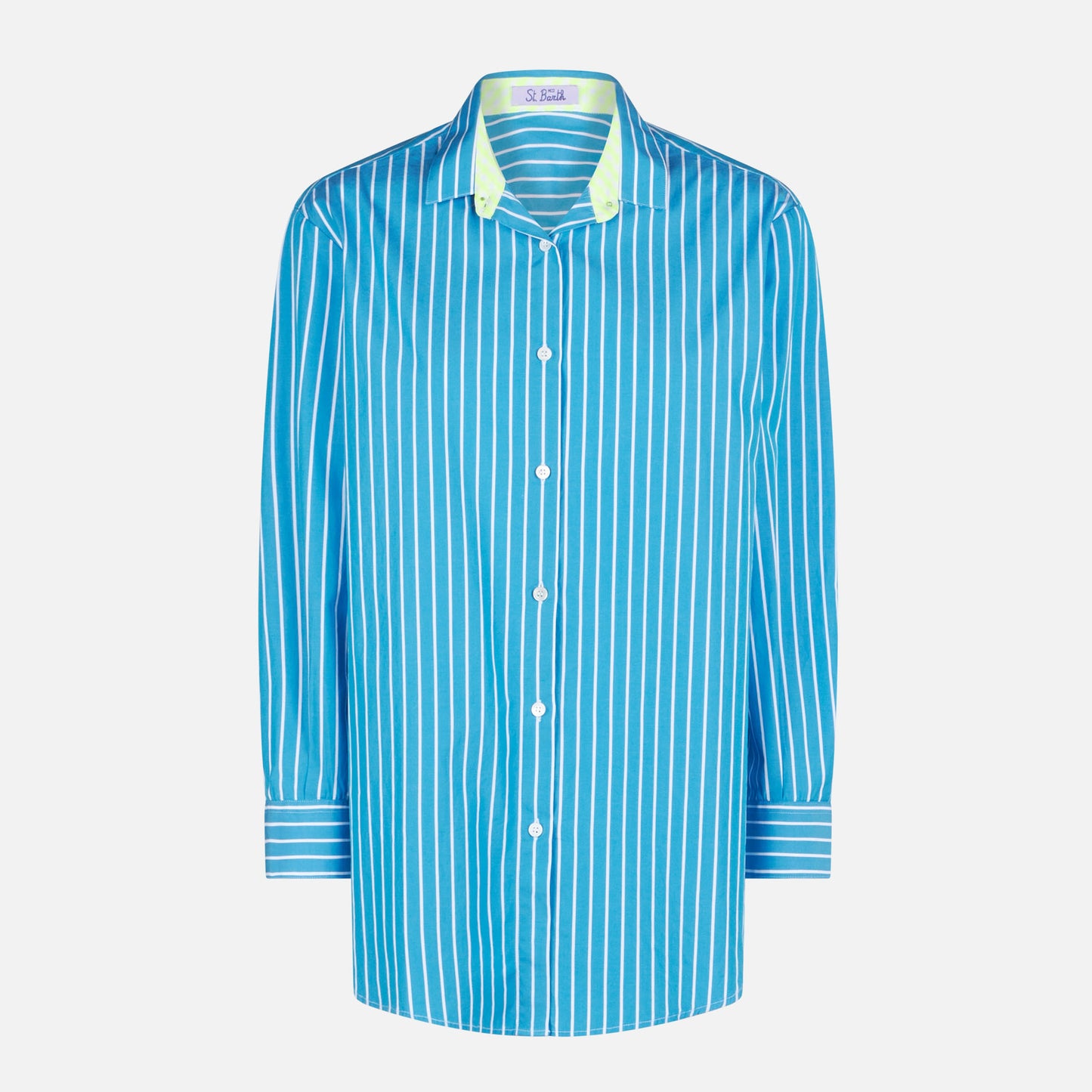 Striped cotton shirt with Born in St. Barth embroidery - MC2 Saint Barth