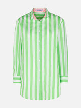 Striped cotton shirt Portami al mare embroidery