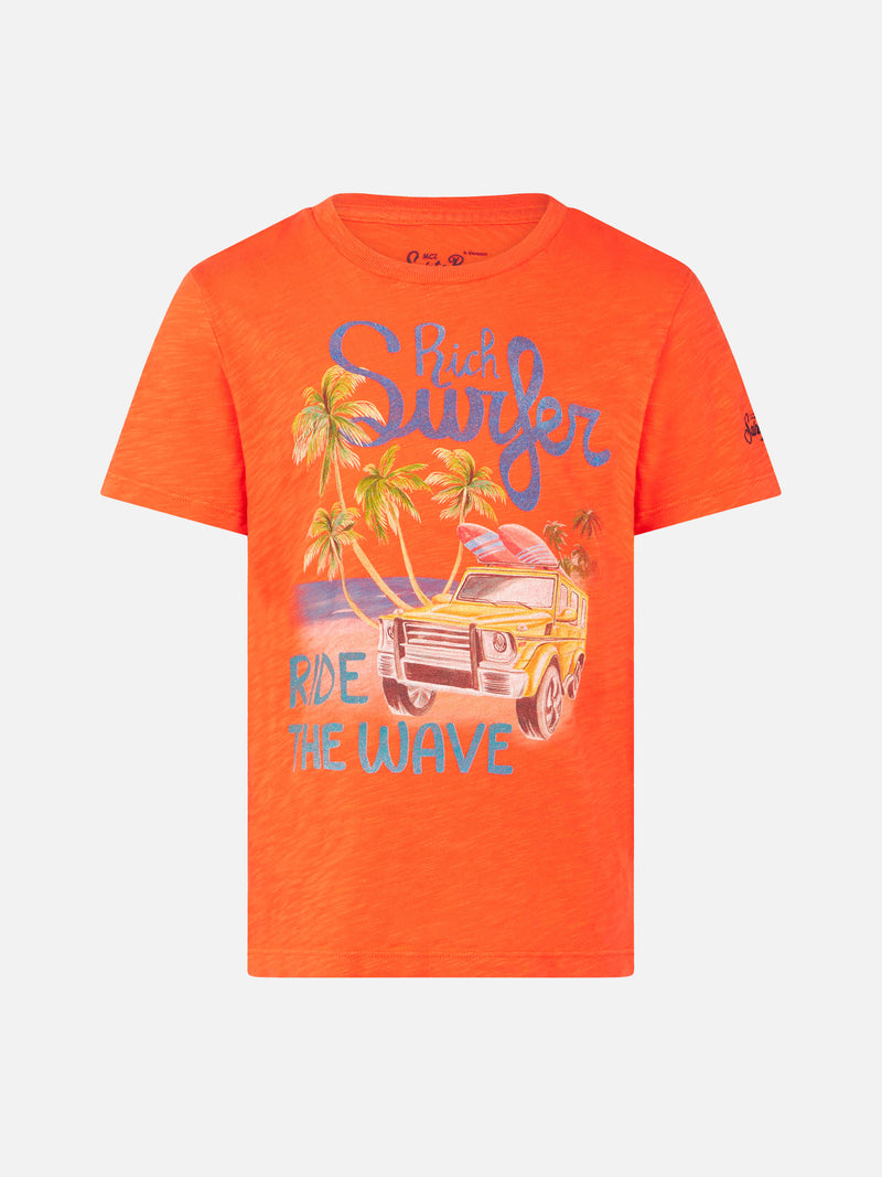 Jungen-T-Shirt mit sattem Surfer-Print