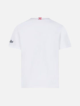 T-shirt da bambino in cotone con stampa Surfer in St. Barth