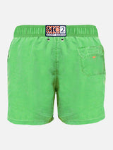 Light green delavè man's swim shorts