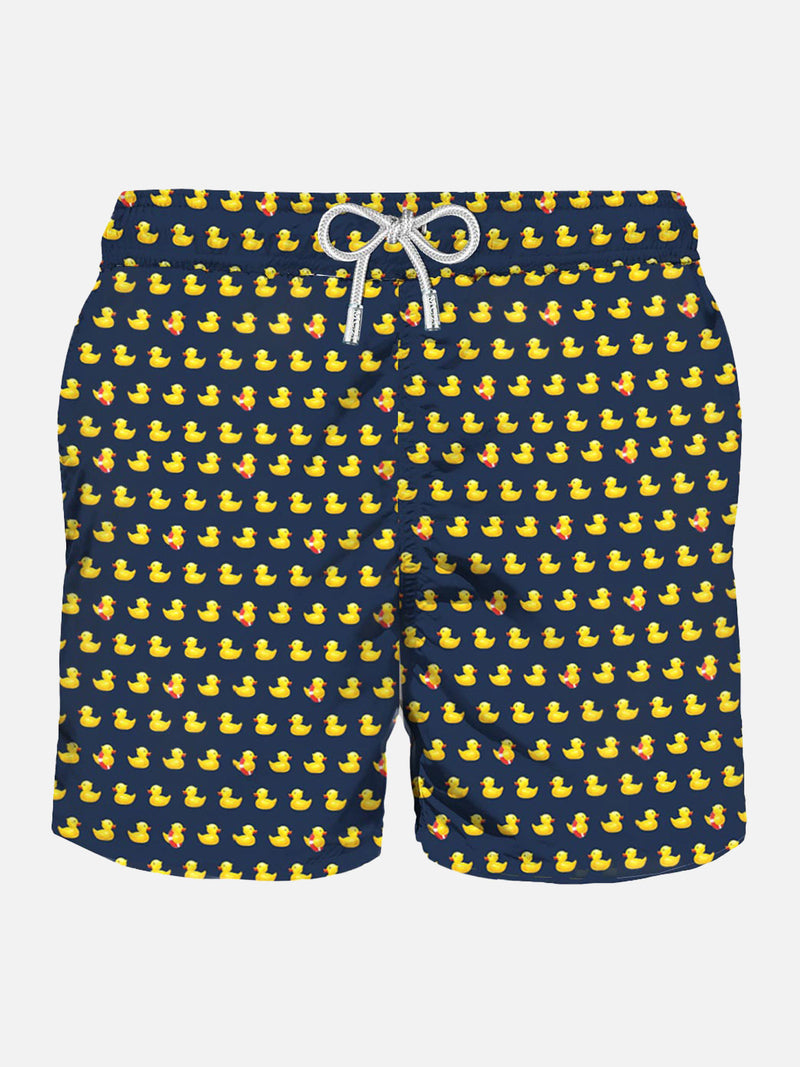 Light fabric man swim shorts ducky print