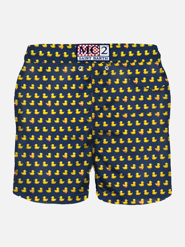 Light fabric man swim shorts ducky print