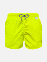 Jungen-Badeshorts aus hellem, fluogelbem Stoff | Pantone™ Sonderausgabe