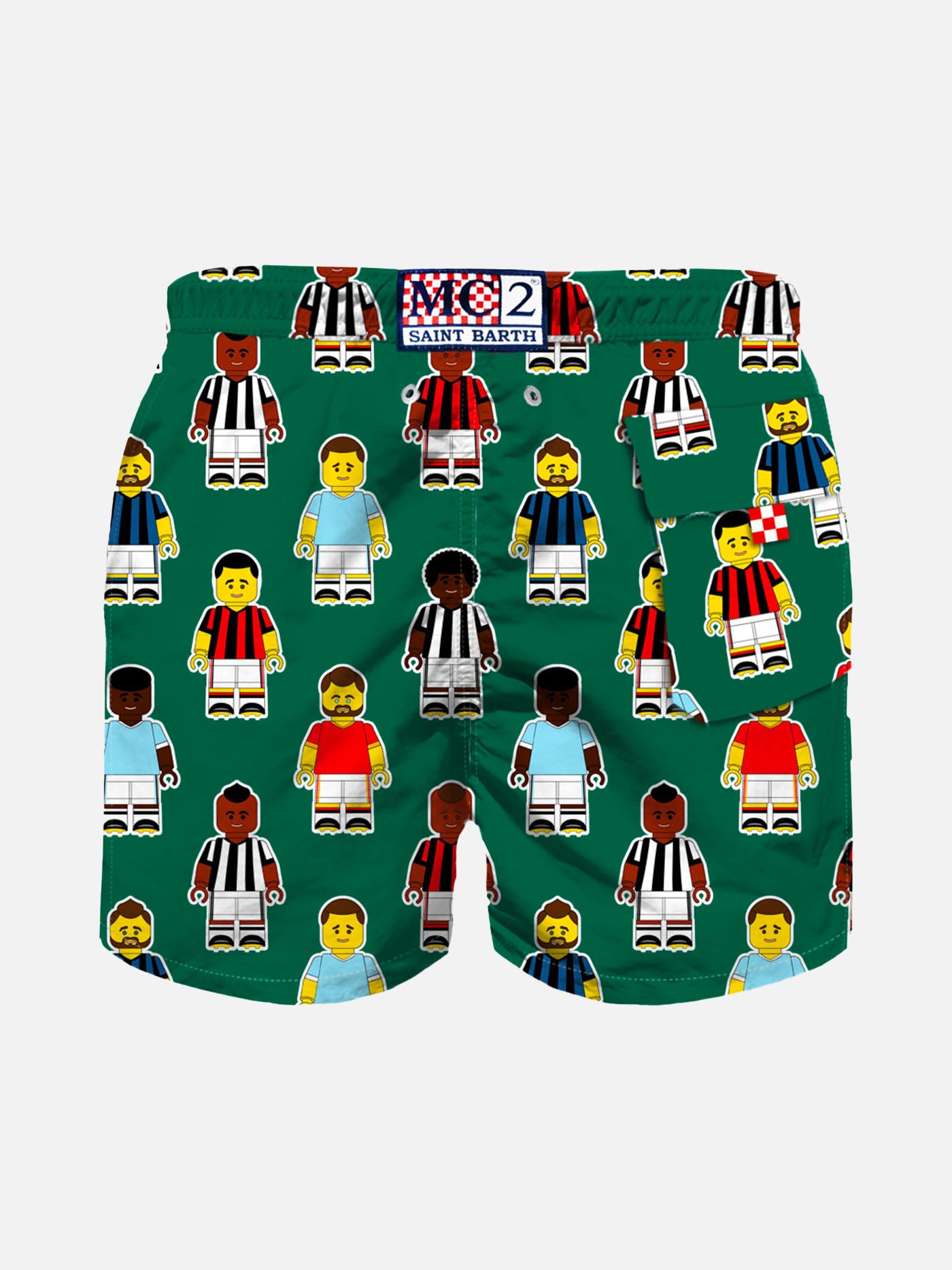 Jungen-Badeshorts mit Fußballspieler-Aufdruck