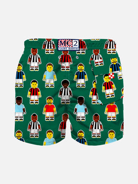 Jungen-Badeshorts mit Fußballspieler-Aufdruck