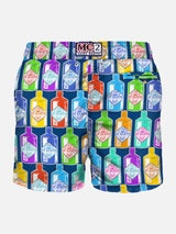 Light fabric man swim shorts gin print