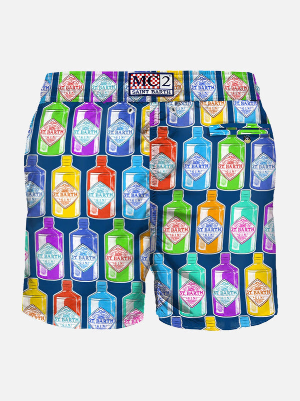 Light fabric man swim shorts gin print