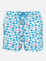 Herren-Badeshorts aus leichtem Stoff mit Oktopus-Print