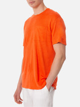 T-shirt da uomo in jersey di lino arancione