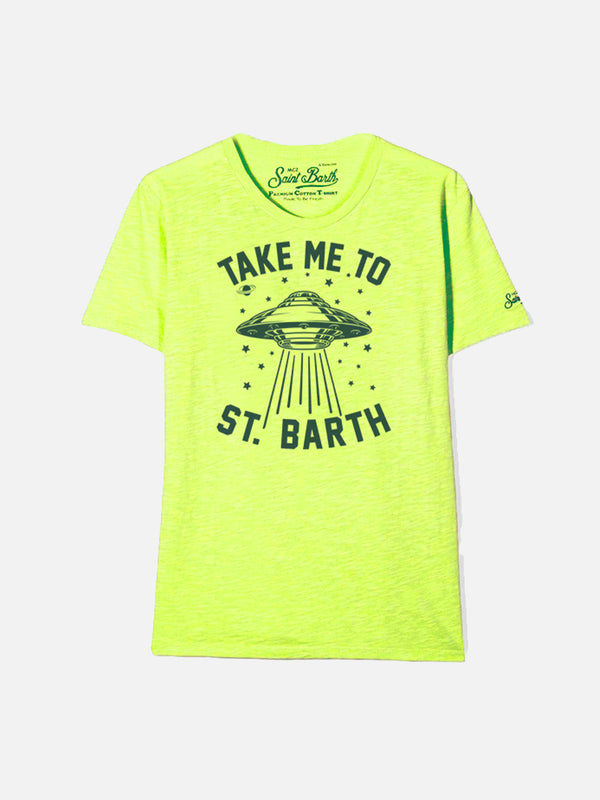 Ufo spacecraft yellow fluo boy t-shirt