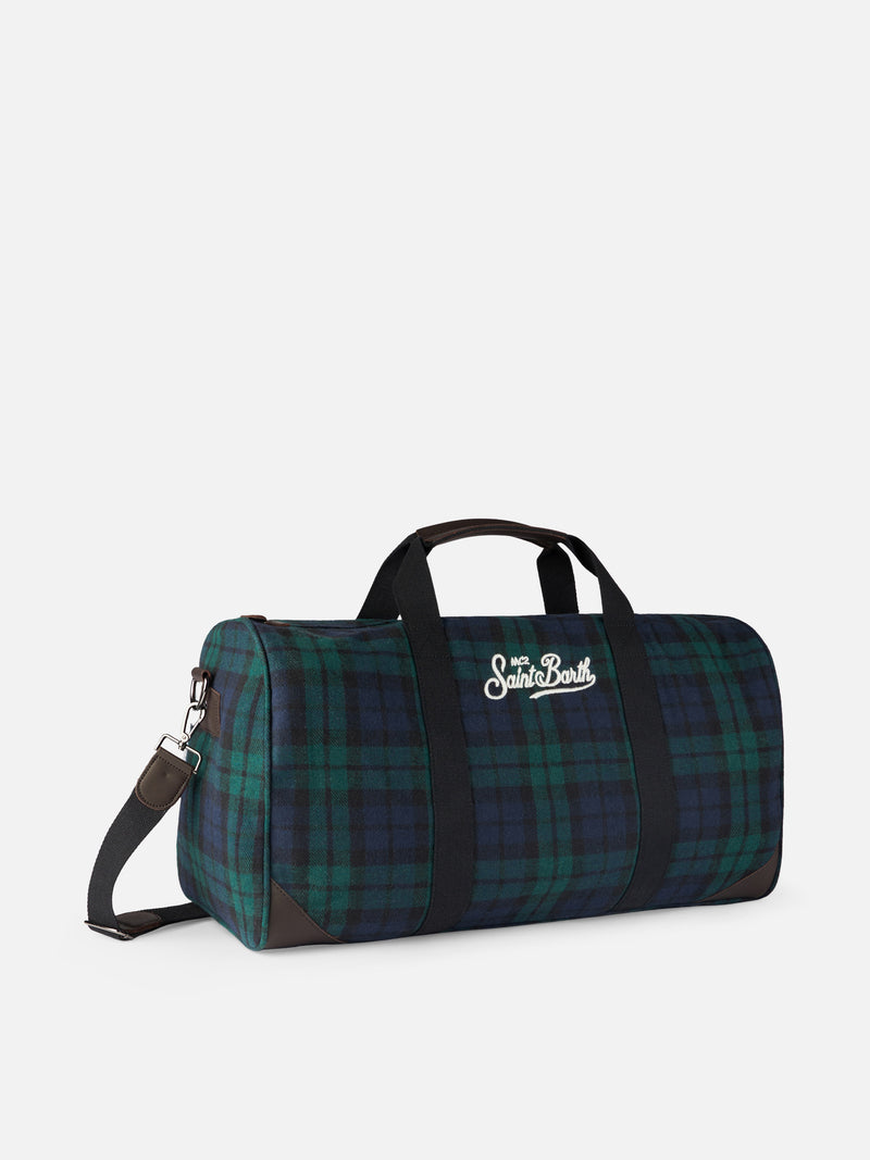 Borsone da viaggio con stampa tartan