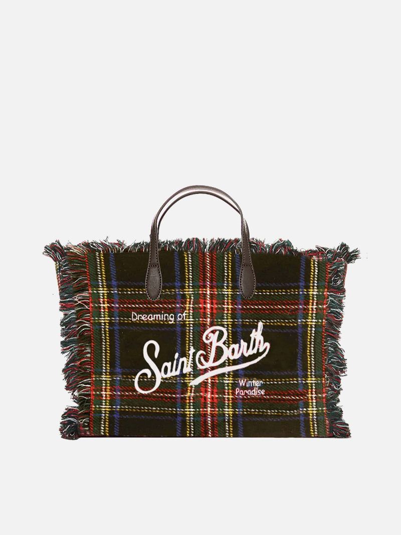 Borsa Colette in tartan blu lanoso