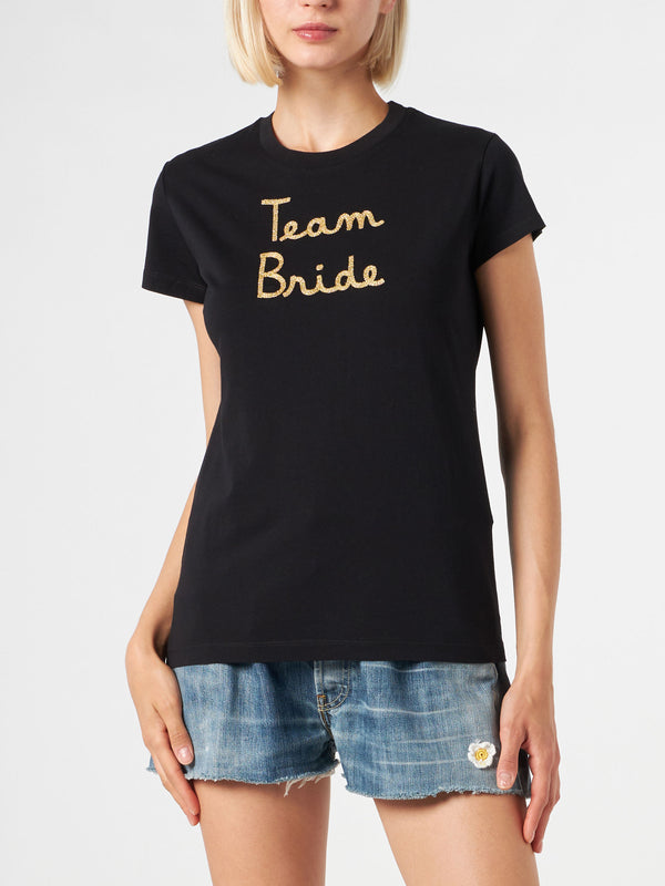 Damen-T-Shirt aus Baumwolle mit Stickerei