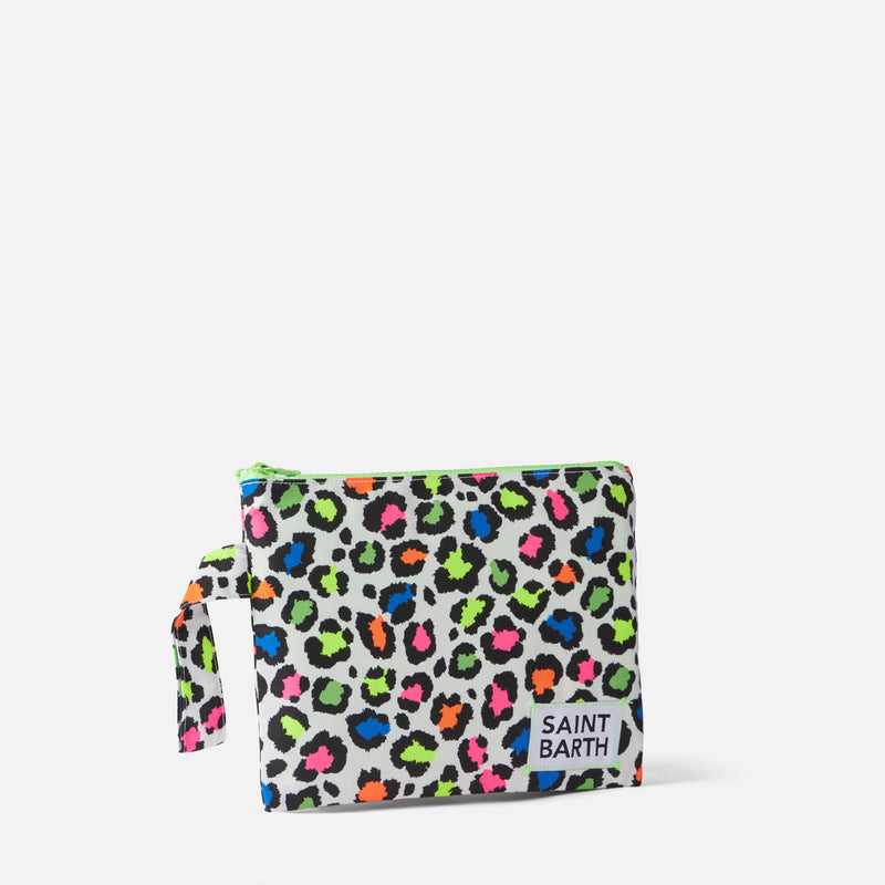 Pareasy nylon pochette with animalier print