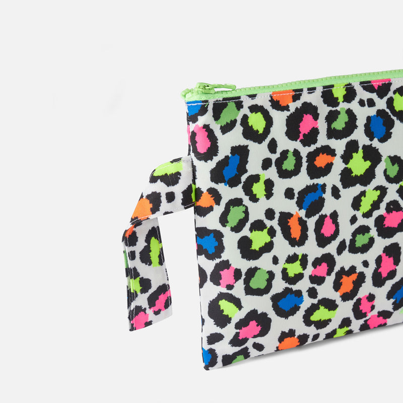 Pareasy nylon pochette with animalier print