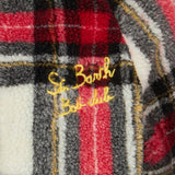 Giubbotto in sherpa tartan da bambino con ricamo St. Barth Bob Club