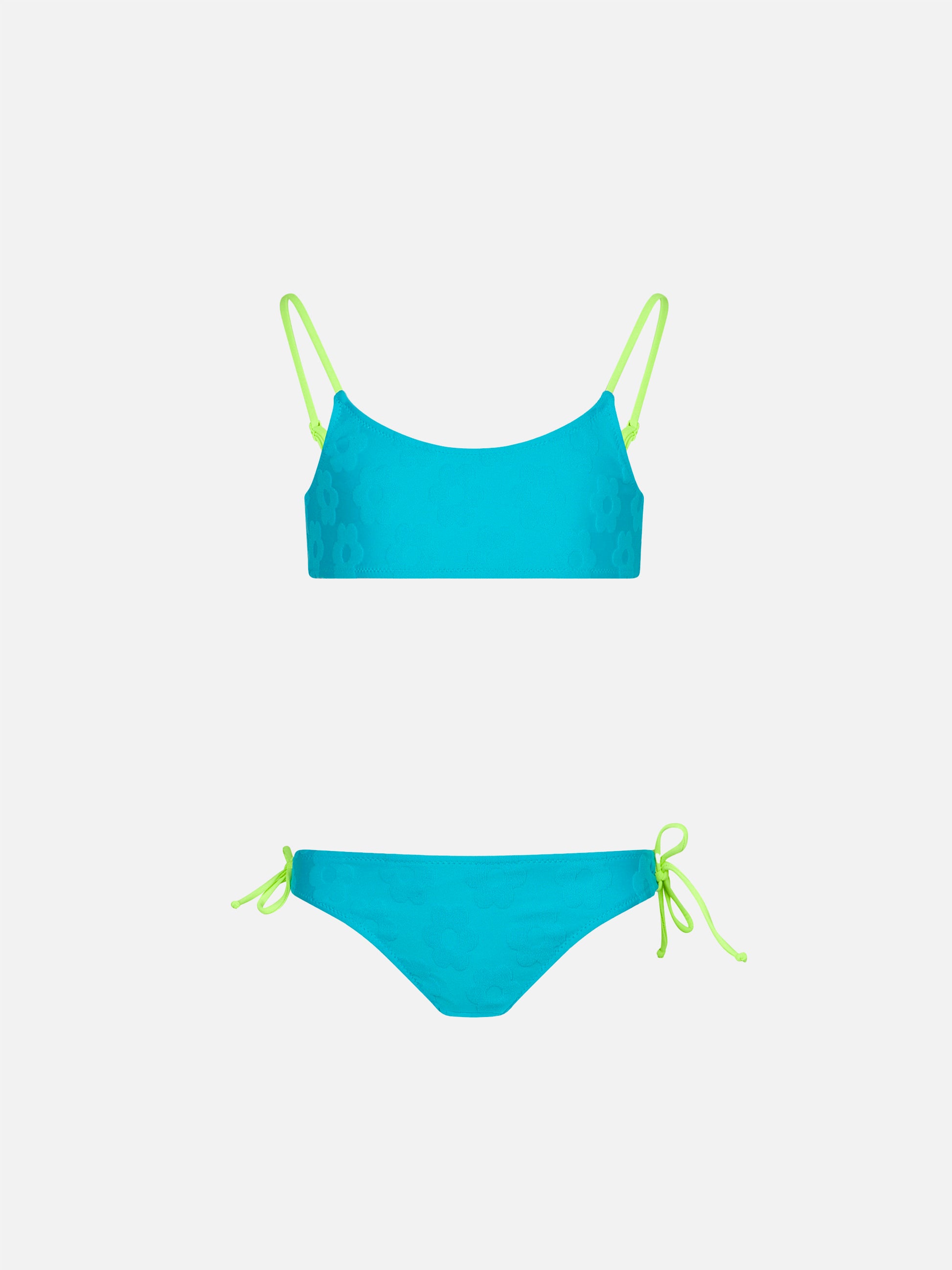 Girl terry bralette bikini with embossed flowers - MC2 Saint Barth