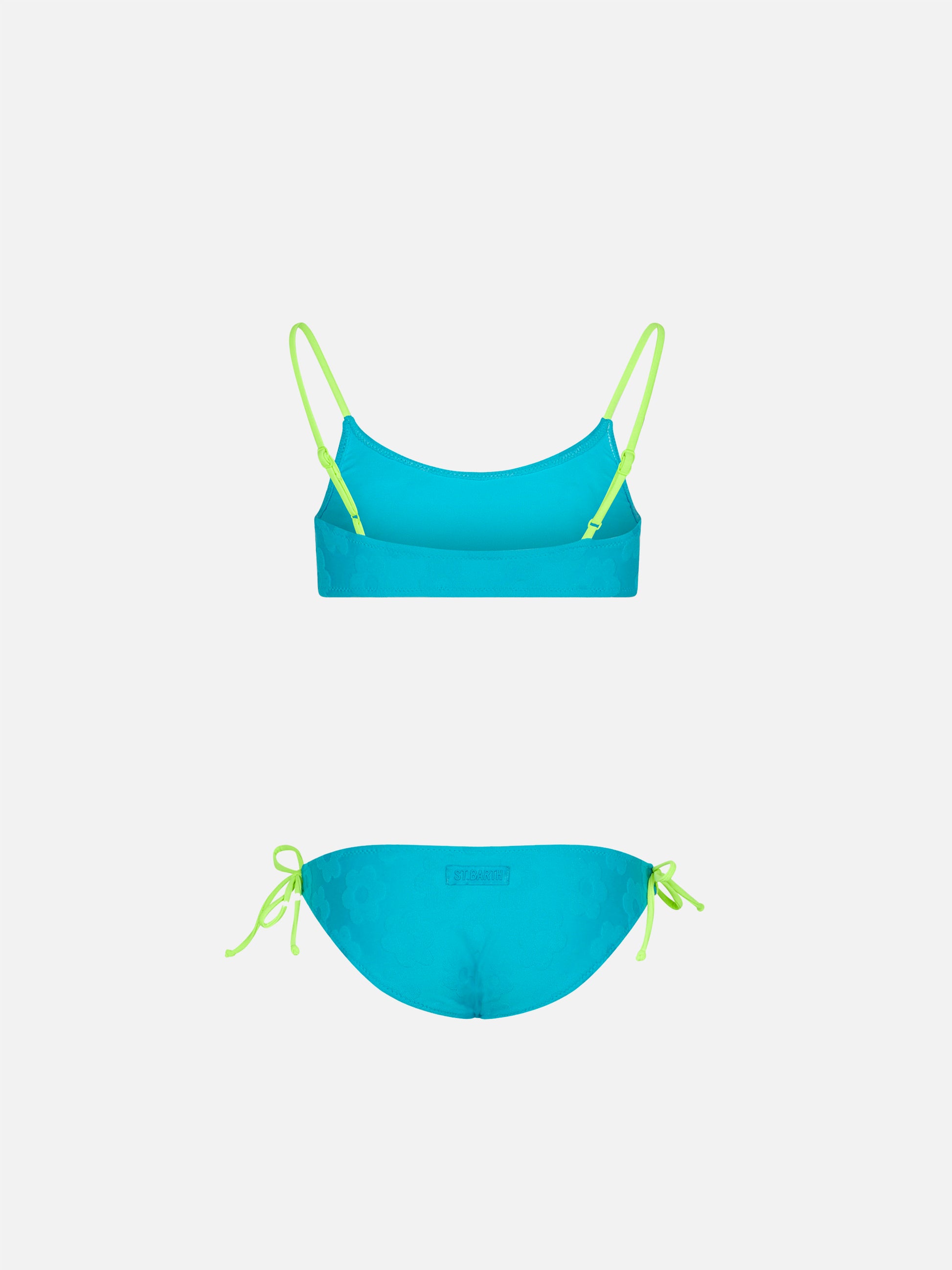 Girl terry bralette bikini with embossed flowers - MC2 Saint Barth