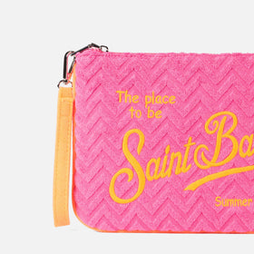 Pochette aus Parisienne-Frottee mit geprägtem Muster