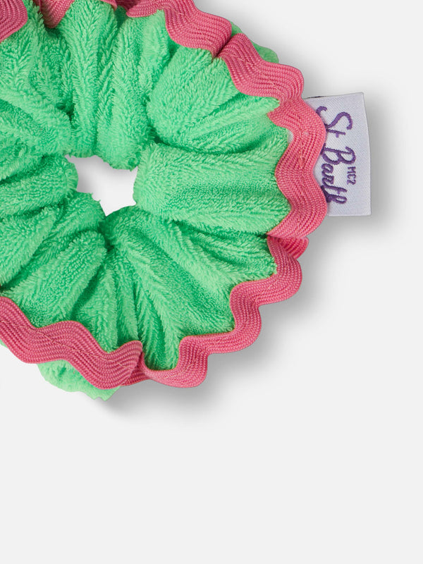 Hair fluo green terry scrunchie