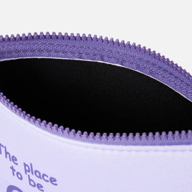 Aline scuba pochette with lilac and orange print