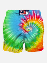 Fluo-Badeshorts für Herren mit Batikmuster