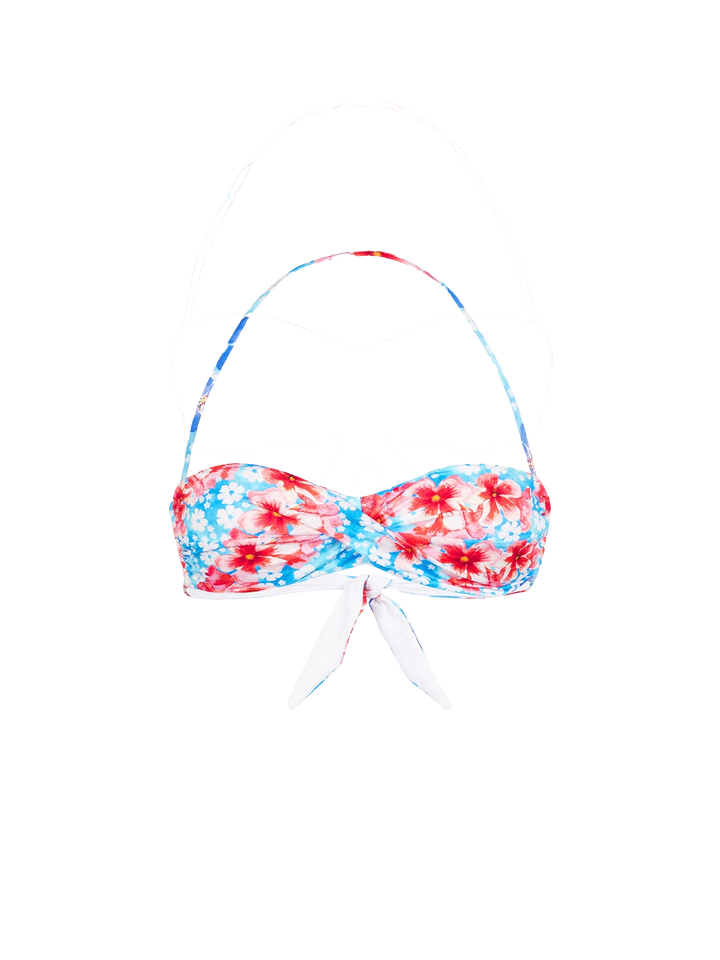Top a fascia da donna con stampa fiori
