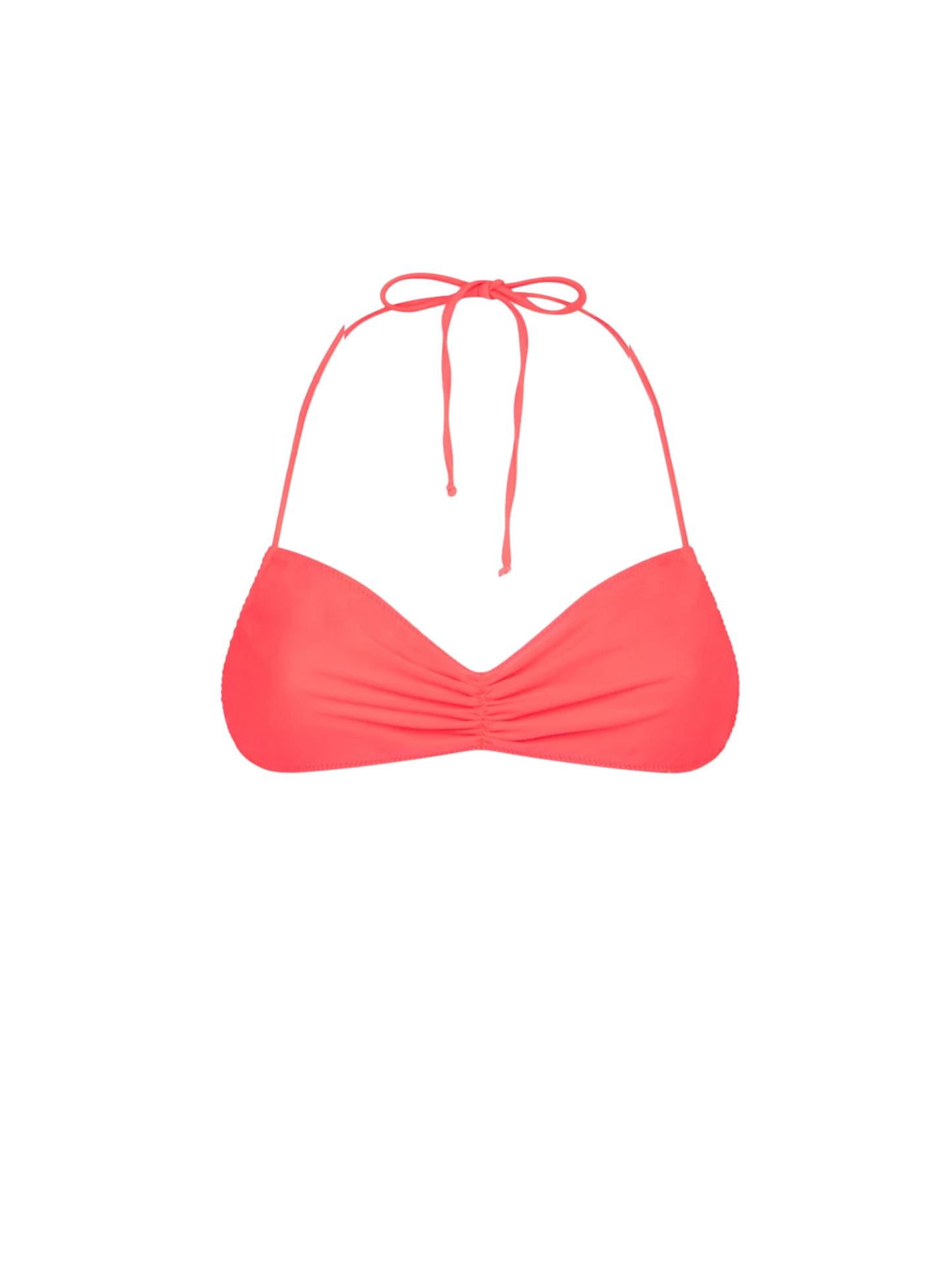 Damen-Badeanzug mit Bandeau-Oberteil in Neonrot