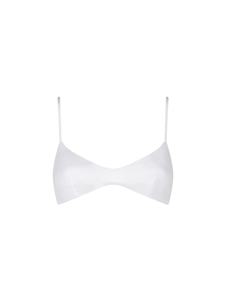 Woman white bralette top swimsuit