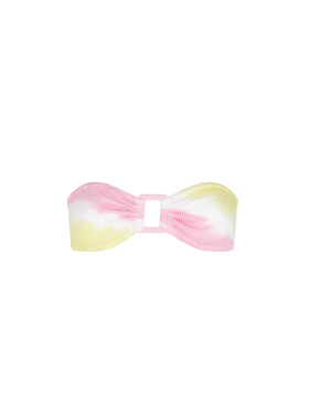 Bandeau-Oberteil mit Batikmuster in Crinkle-Optik