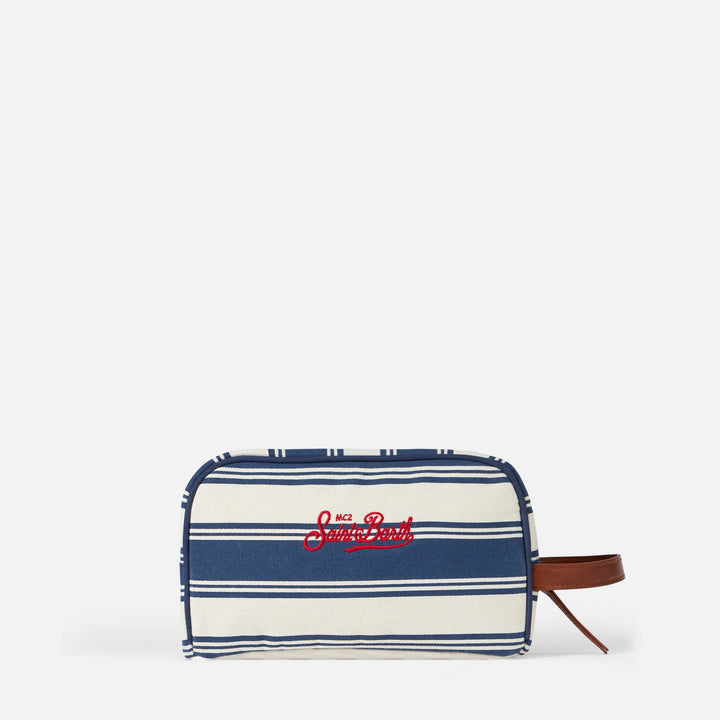 Striped cotton canvas case
