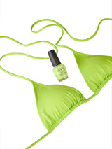 Woman lime triangle top swimsuit