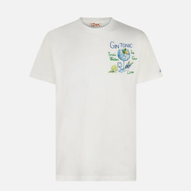 Man cotton t-shirt with Gin Tonic print