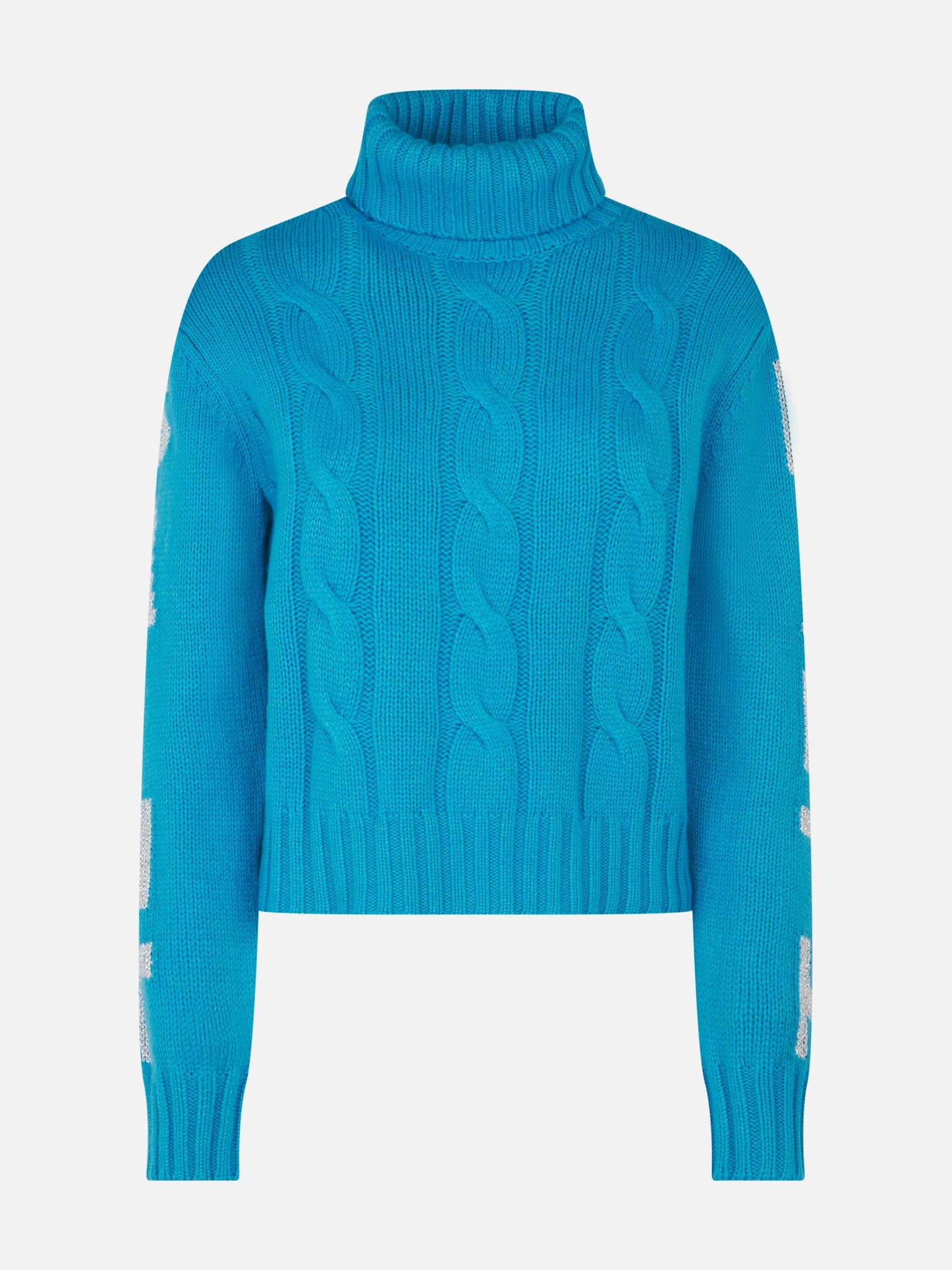 Maglione da donna intrecciato a collo alto con stampa jacquard Saint Barth