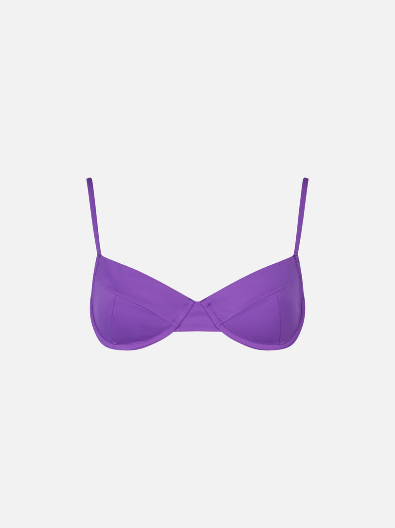 Woman violet underwired bralette  swimsuit