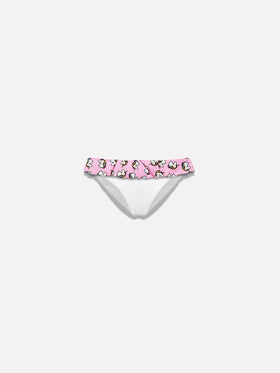 Slip da bagno da bambina con volant e stampa unicorno