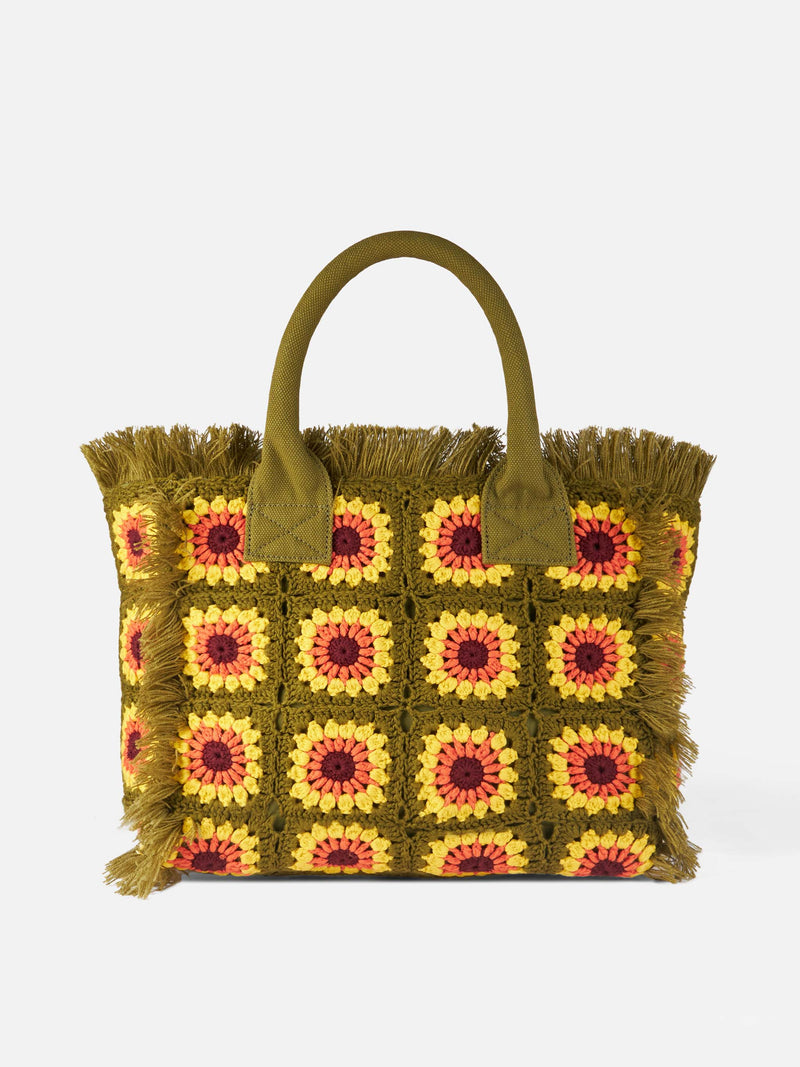 Vanity crochet flower shoulder bag